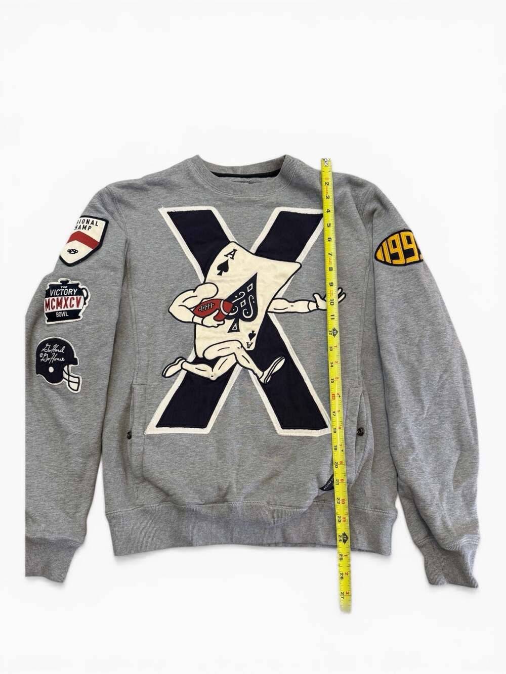 Vintage 10.Deep Victory MCMXCV Wildcards Aces Football Graphic Patch Sweatshirt - Picture 3 of 11